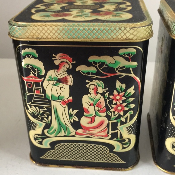 Vintage Pair Made In England Tea Tins - Picture 3 of 7